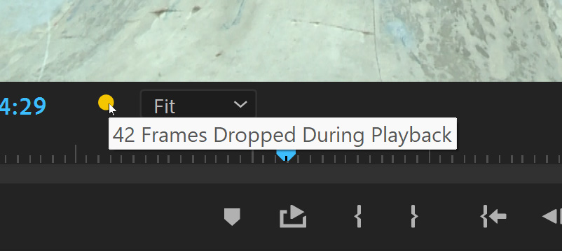 Premiere Pro has a dropped frames indicator in the Preview panel.