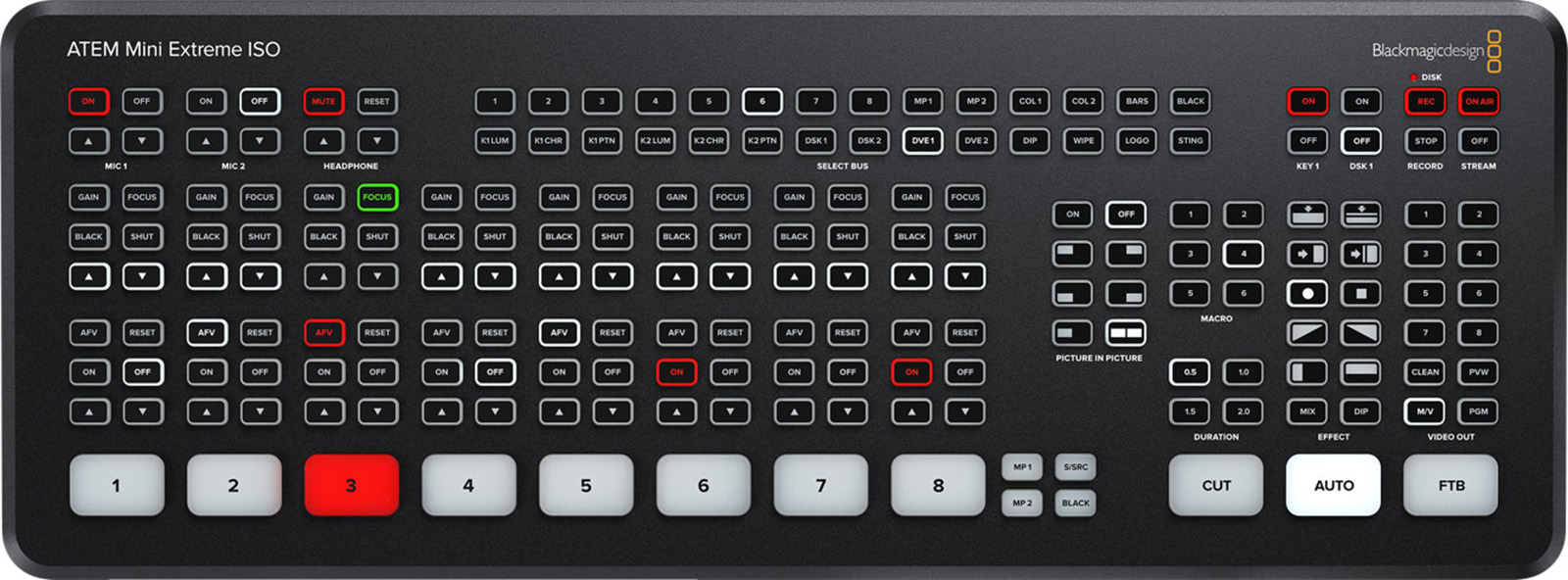 Blackmagic Design has a range of cost-effective switchers, like the ATEM Mini Extreme ISO. Image © Blackmagic Design