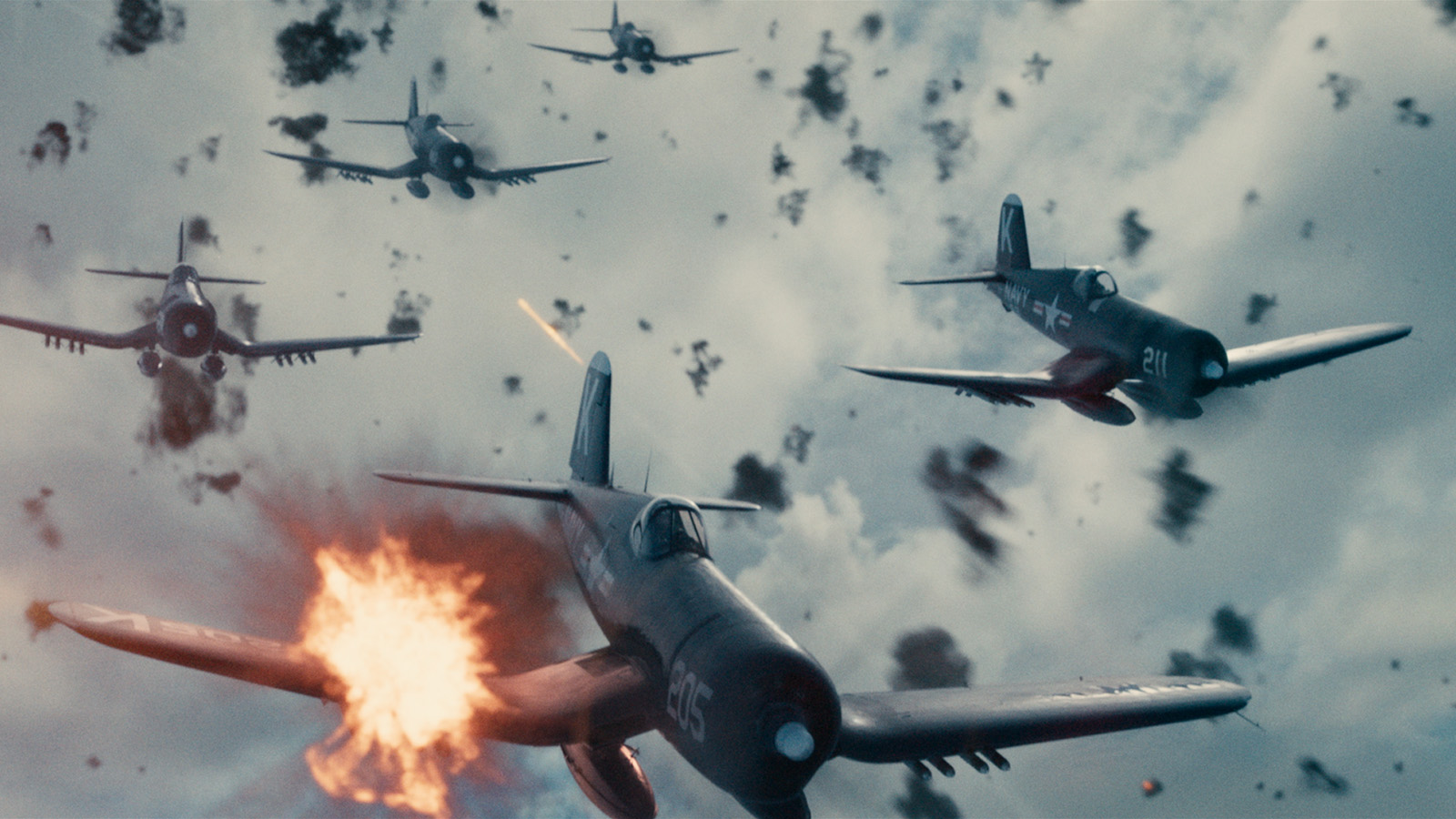 Visual effects used to create dive-bombing sequence 