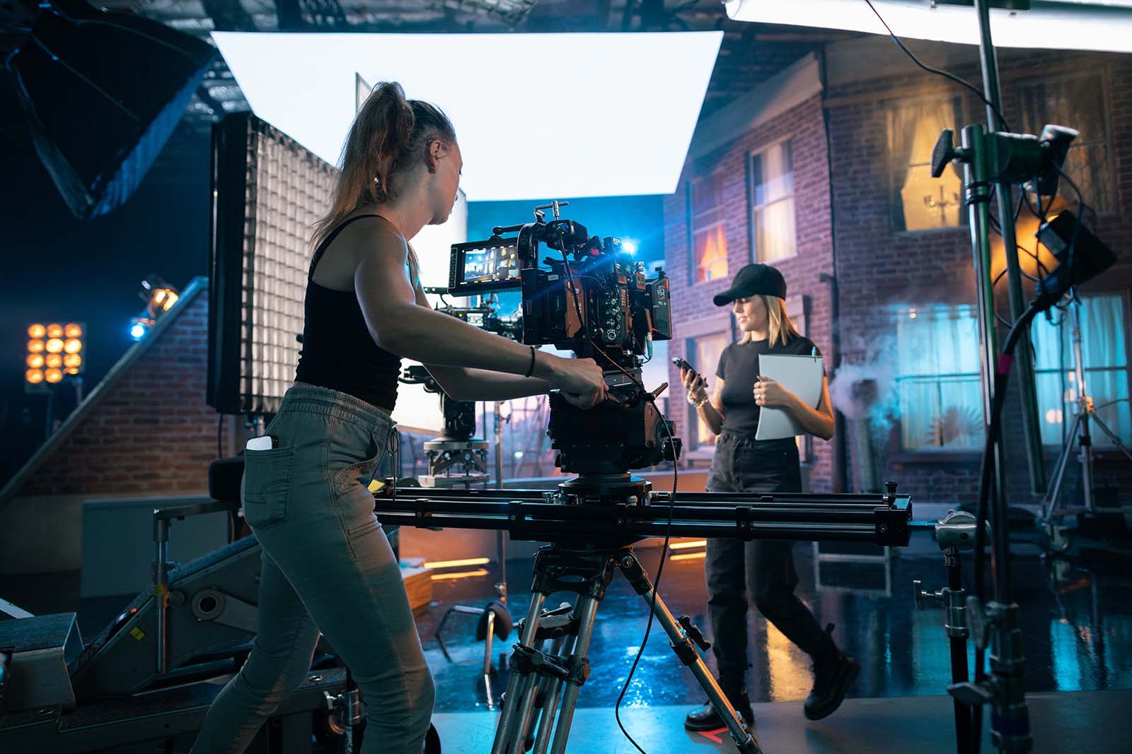 Our production team—including cinematographer Alissa Rooney (L) and producer Becca Dobyns—lives and works in Frame.io.