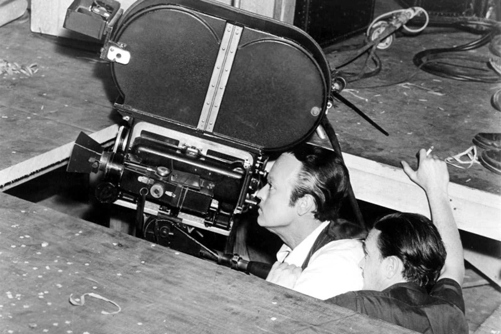 The size of cinema cameras can require extreme measures for certain shots, like this low angle setup for Citizen Kane.