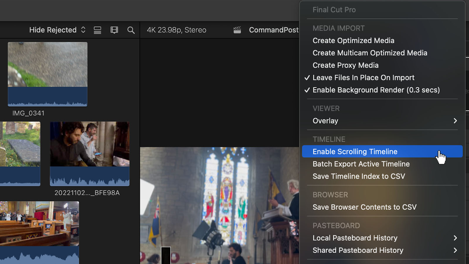 FCP context menu in CommandPost