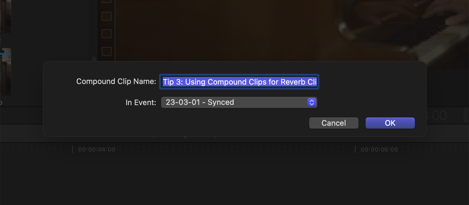 Create a Compound Clip in Final Cut Pro…