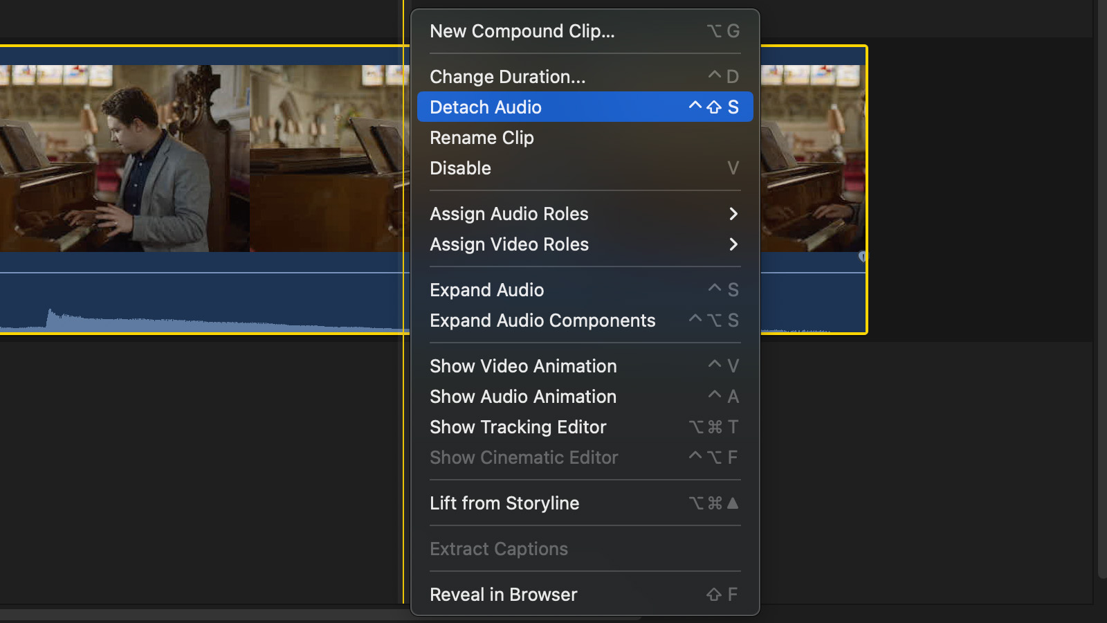 …then detach the audio track.