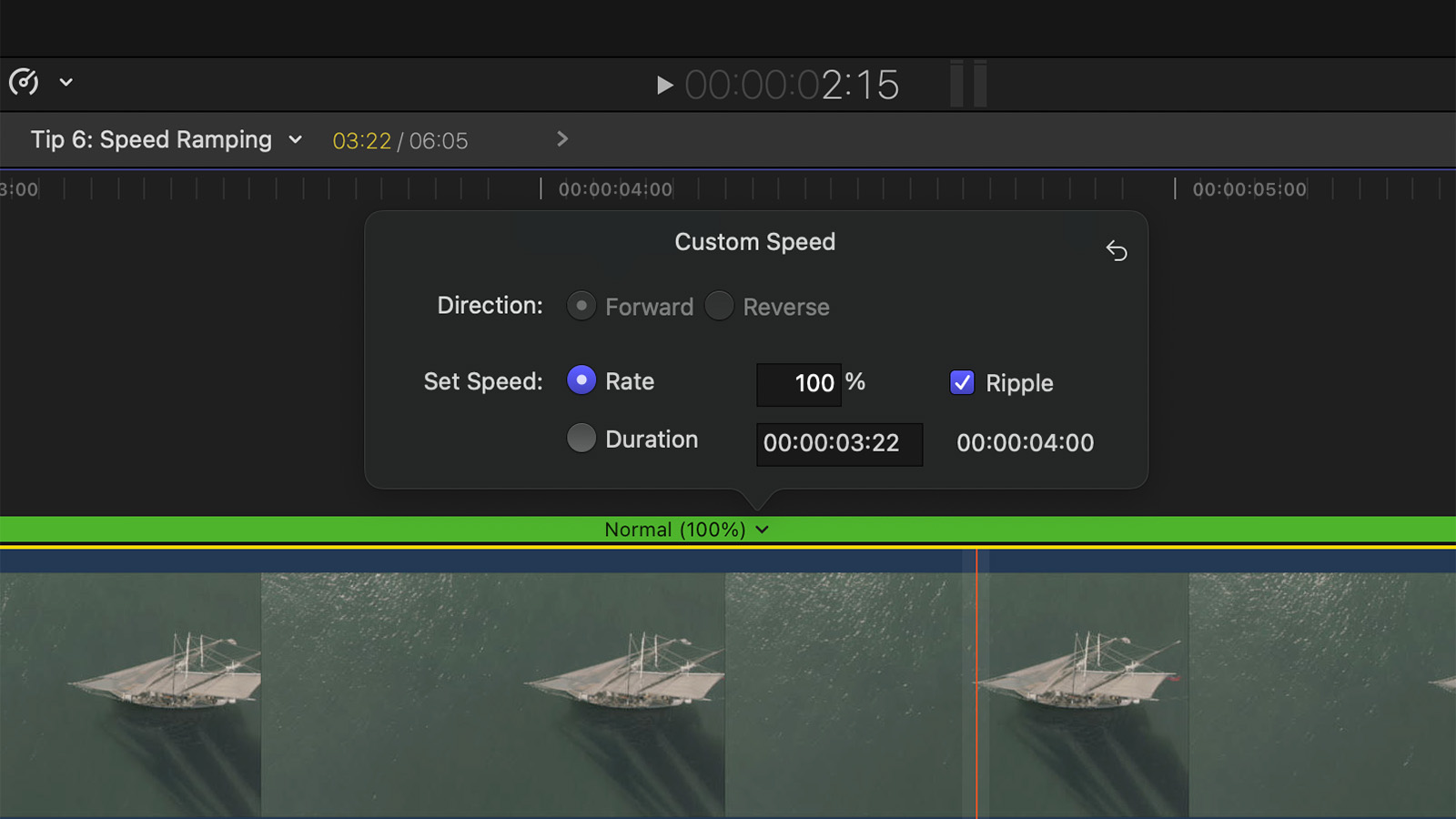 Applying a Custom Speed value to your ramp.
