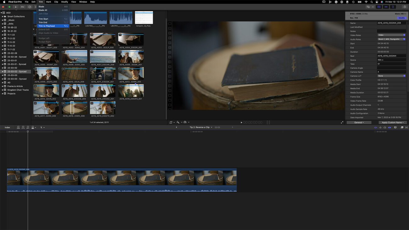 Insider Tips Make faster edits with Final Cut Pro???s Trim to Playhead