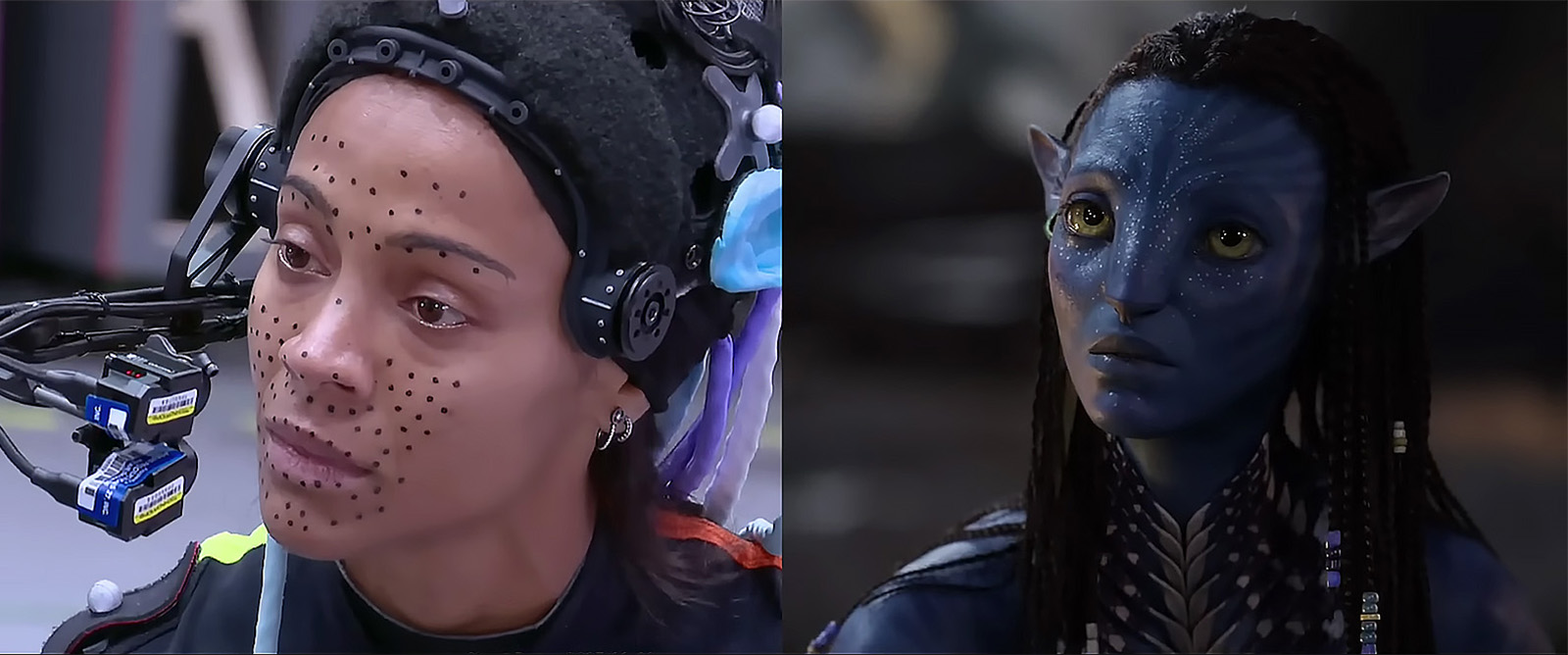 Wētā FX’s facial recognition tool, APFS, replicate the nuances of the human performances in Avatar. Image © Disney