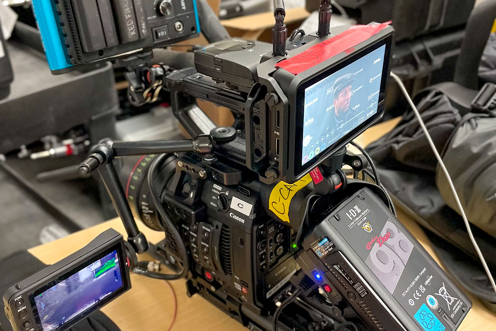 A closer look at the Canon C200 Sundance rig with the Atomos CONNECT and Ninja V mount. Image courtesy of Atomos.