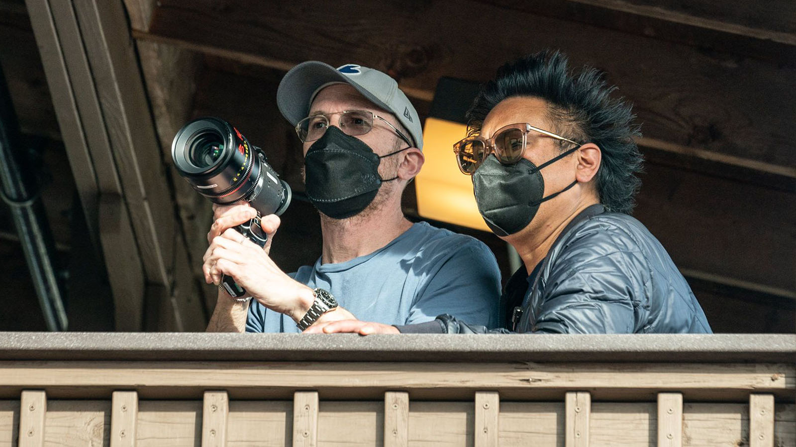 Director Darren Aronofsky and cinematographer Matthew Libatique on location for The Whale. Image © A24