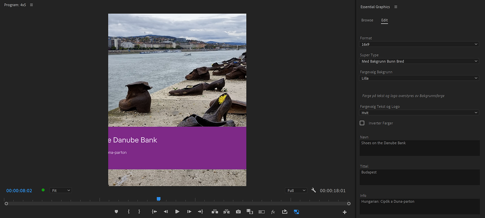 Changing format is easy with a drop-down menu, especially when combined with a script/panel. Notice how the lower third automatically pops into the correct position.