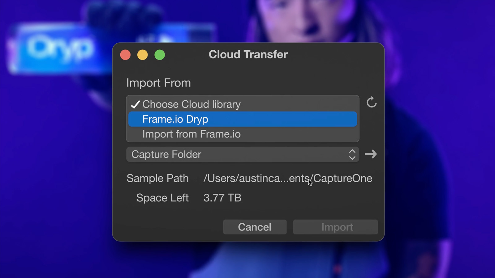 Connecting your camera to the Cloud in Capture One.