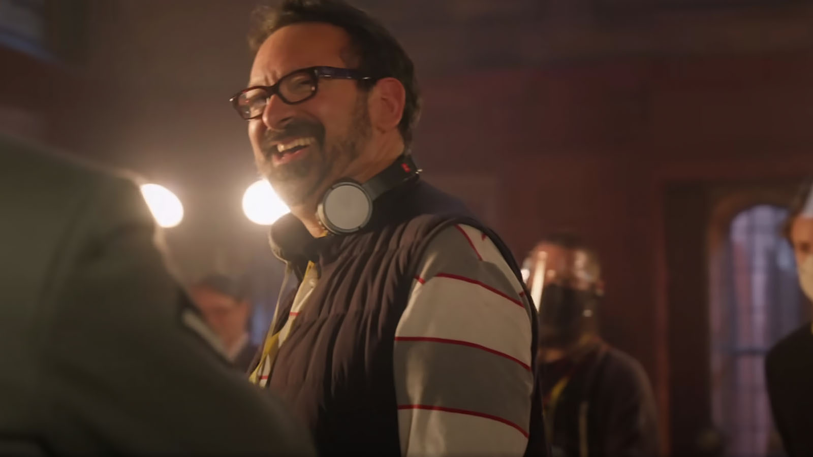 Director James Mangold on the set of Indiana Jones and the Dial of Destiny.