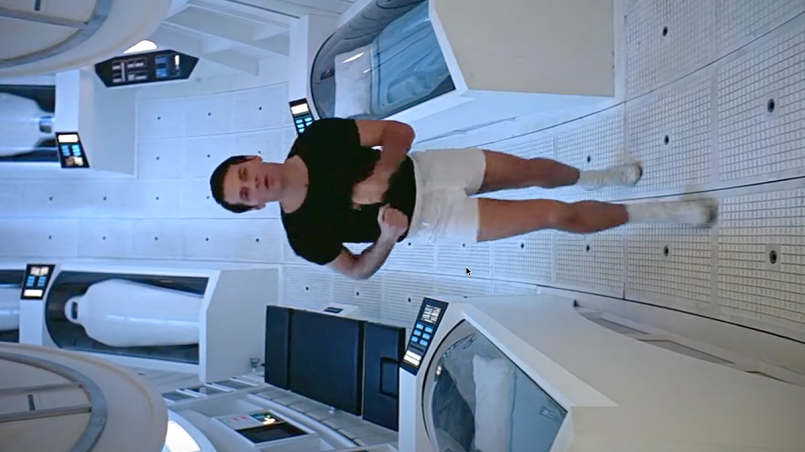 Gary Lockwood takes a morning jog in 2001: A Space Odyssey...