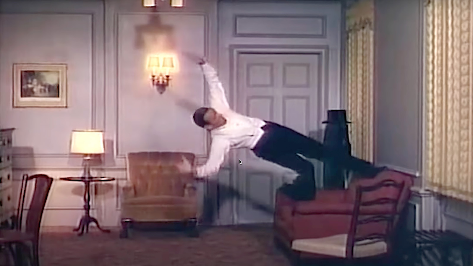 Fred Astaire dances up the walls in Royal Wedding...