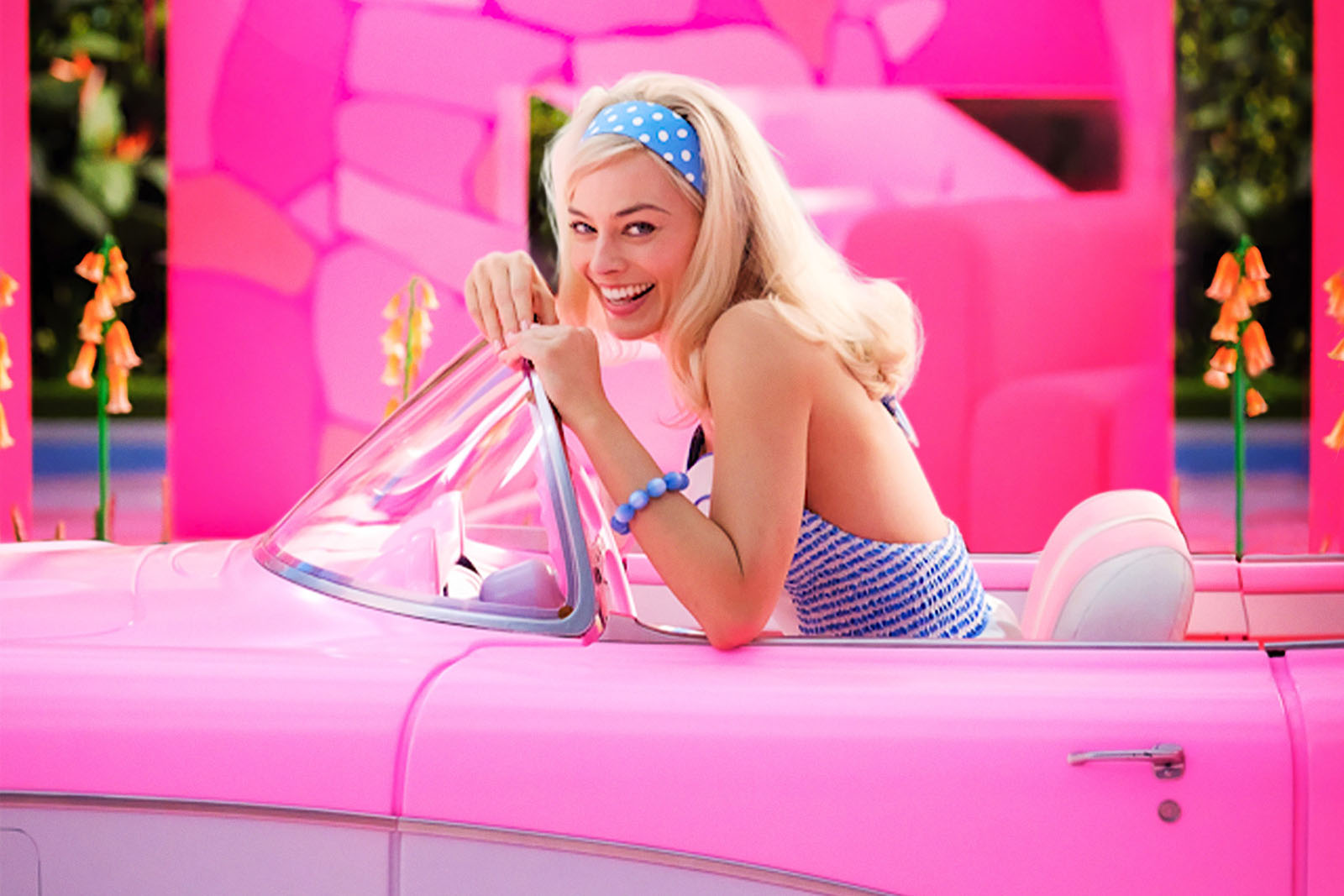 The Barbie movie is unrelentingly pink. Image © Warner Bros.