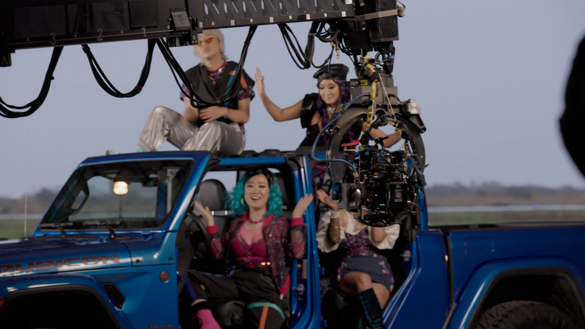 Camera crane on the K-Pop shoot for Joy Ride