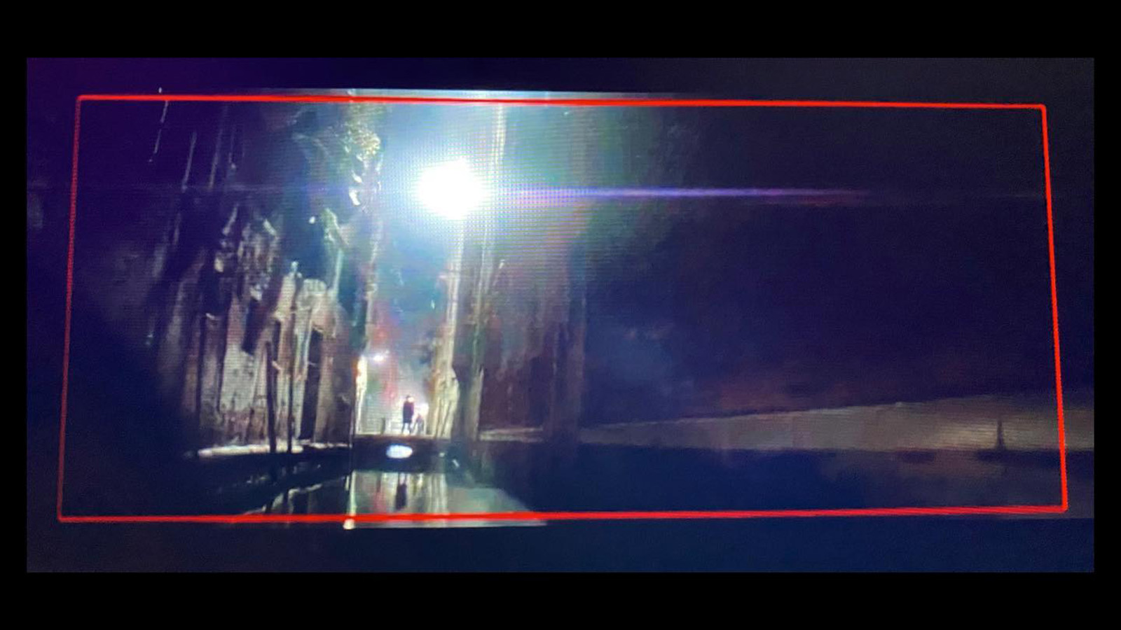 Monitor view of Venice at night for Dead Reckoning