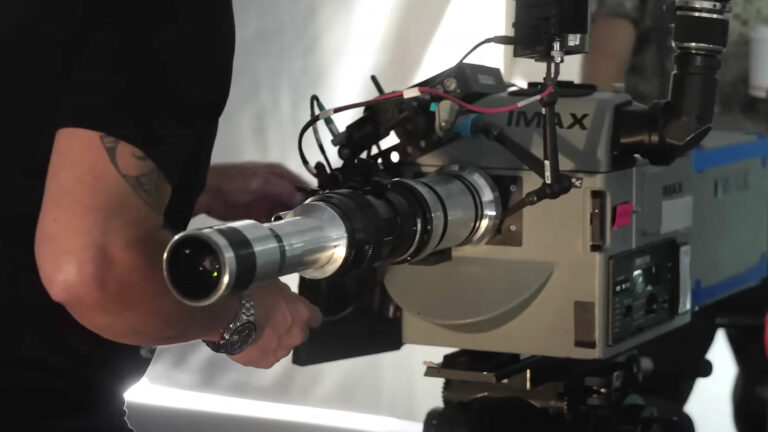 Capturing Oppenheimer’s effects required creative thinking and non-standard equipment like this unique IMAX probe lens. Image © Universal Pictures