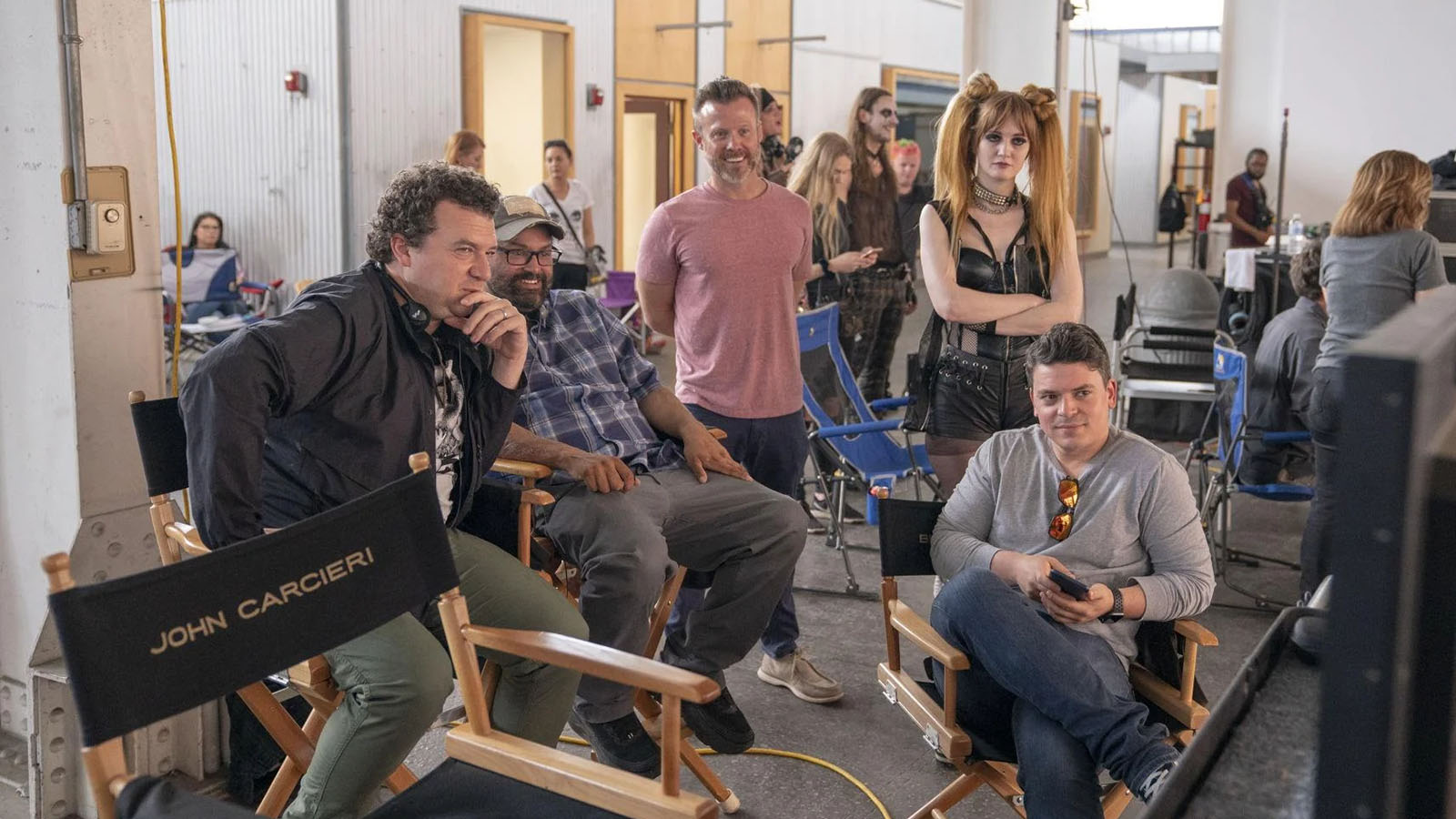 "It's a collaborative team." Danny McBride and crew watch playback. Imge © HBO