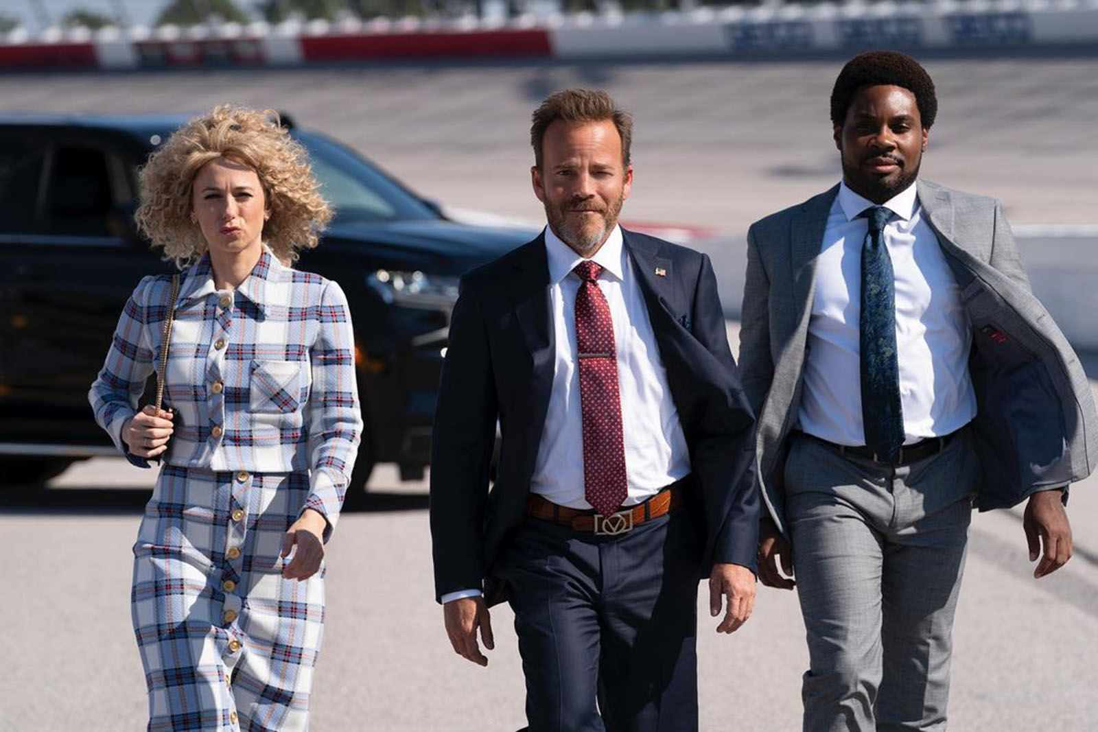 Stephen Dorff, Iliza Schlesinger and Gogo Lomo-David make an appearance in The Righteous Gemstones. Image © HBO