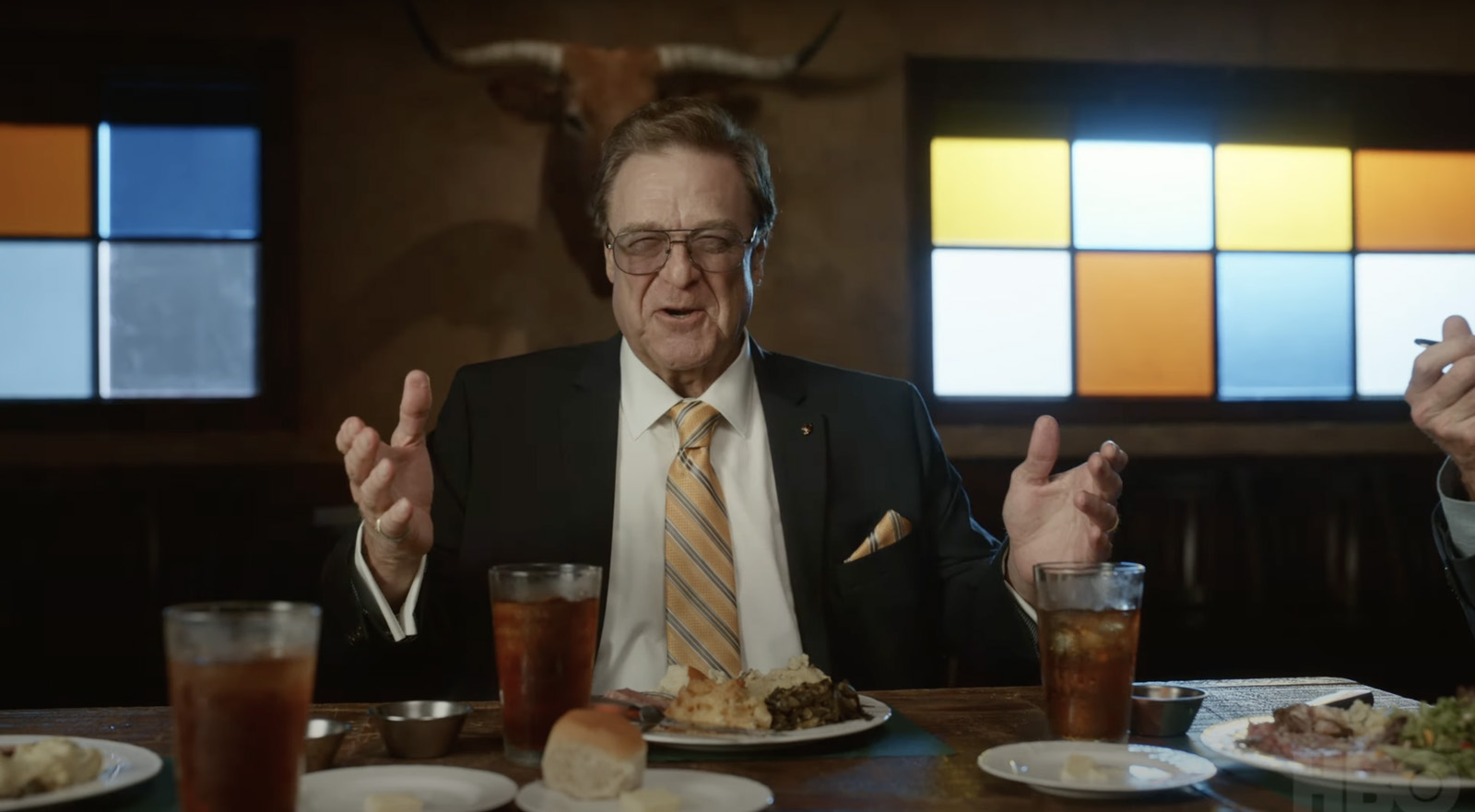 John Goodman as Eli Gemstone at a Jakes Steakhouse. Image © HBO