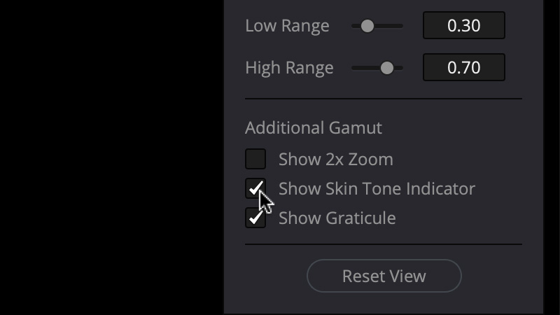 You can enable the Skin Tone Indicator in the vectorscope settings panel…