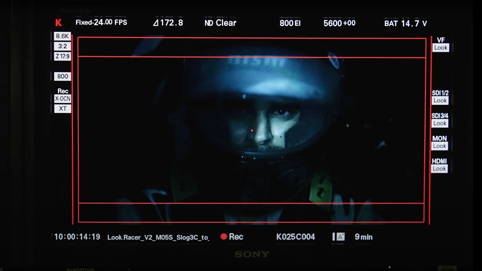 Monitor feed from the Le Mans night sequence in Gran Turismo. Image © Sony Pictures