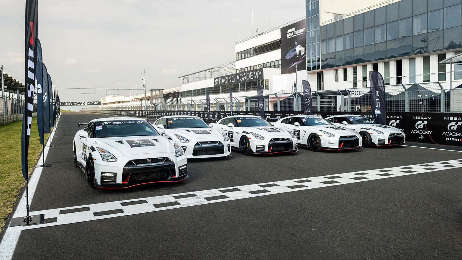 Nissan GT-Rs line up for the GT Academy.