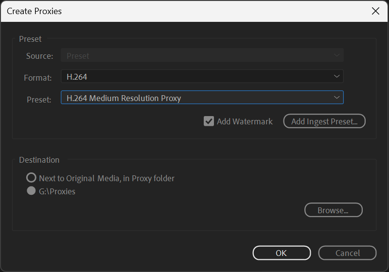 Basic Premiere Pro Proxy workflow