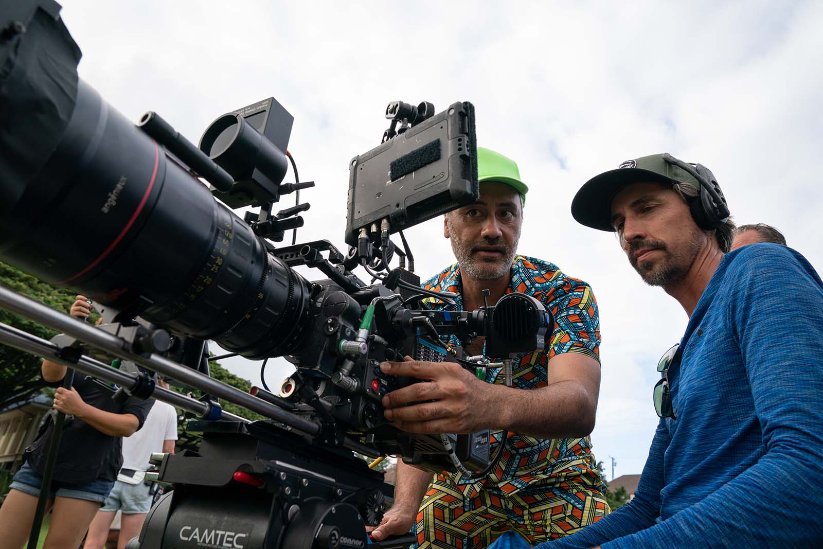 Director Taika Waititi on set with DP Lachlan Milne, ACS, NZCS.