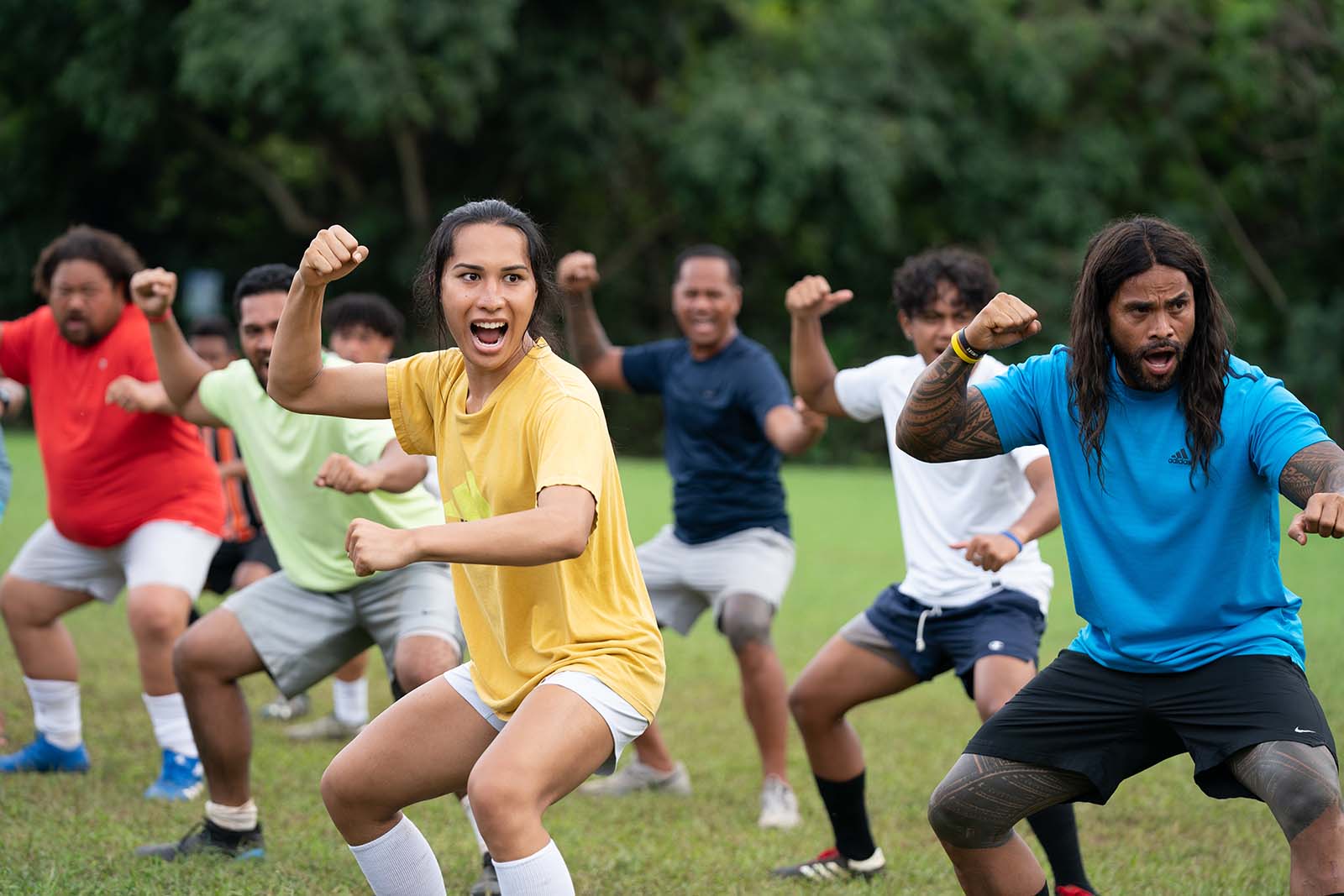 Fa'afafine athlete Jaiyah Saelua (Kaimana) was the first non-binary soccer player to compete in a FIFA World Cup Qualifier. Image © Searchlight Pictures