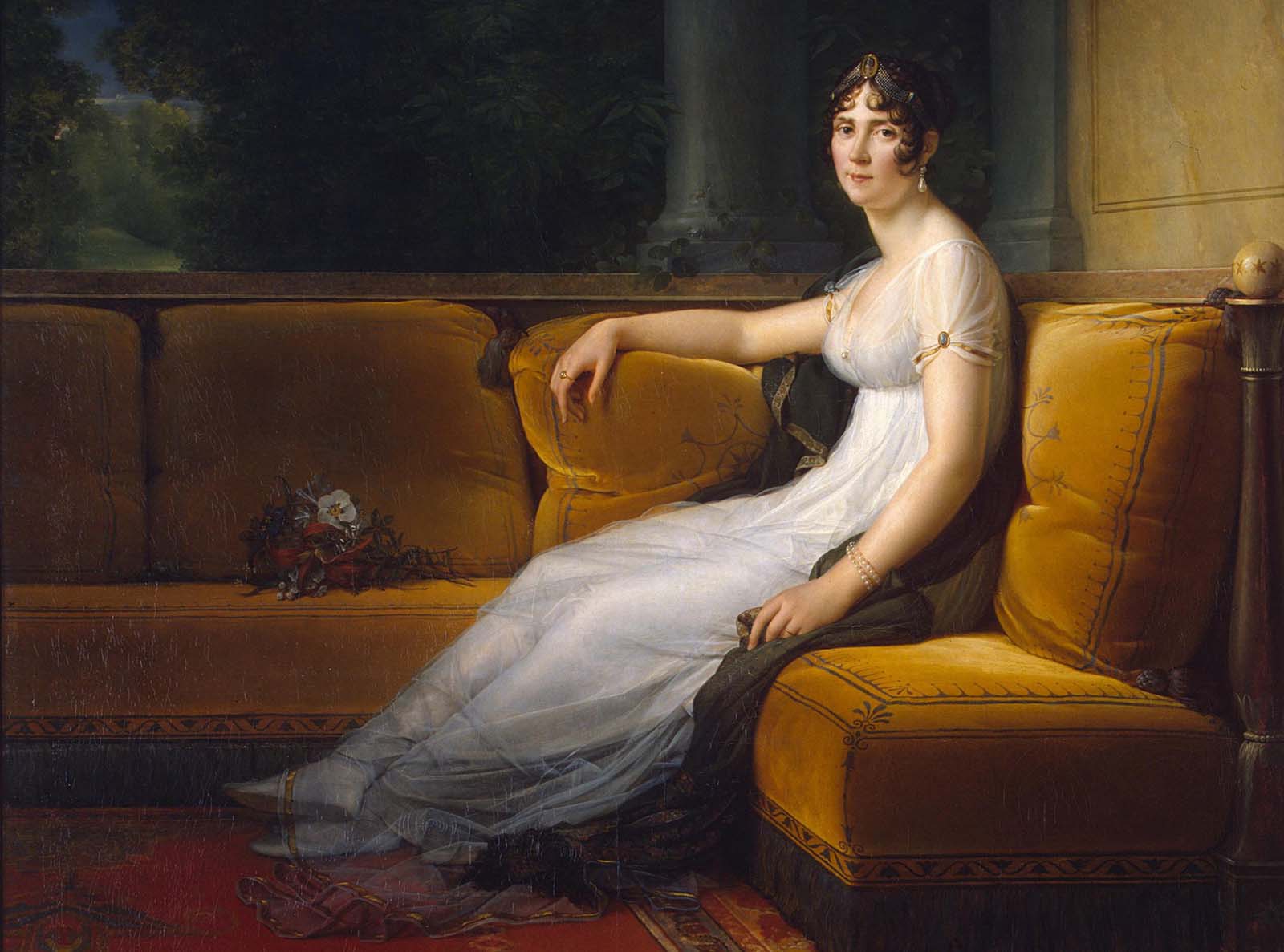 Josephine died of pneumonia soon after walking with Russian Emperor Alexander I, allegedly begging to join Napoleon in exile. Painting by François Gérard