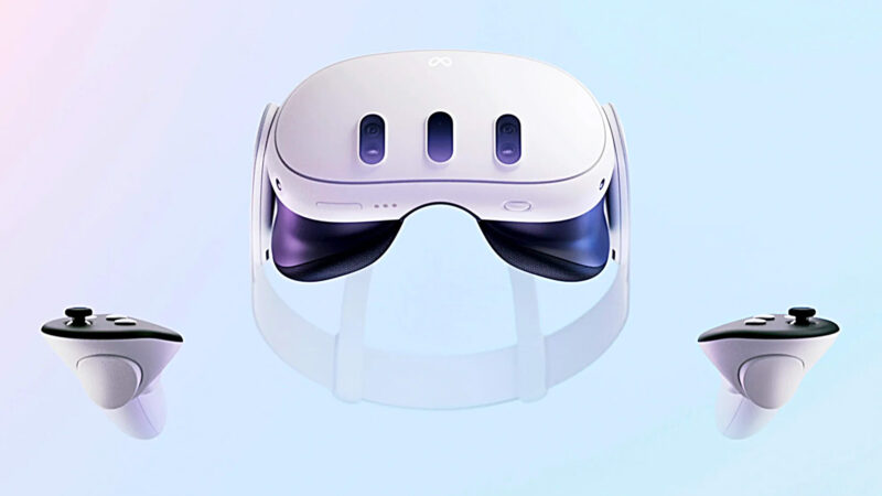 Meta Quest 3 headset with controllers