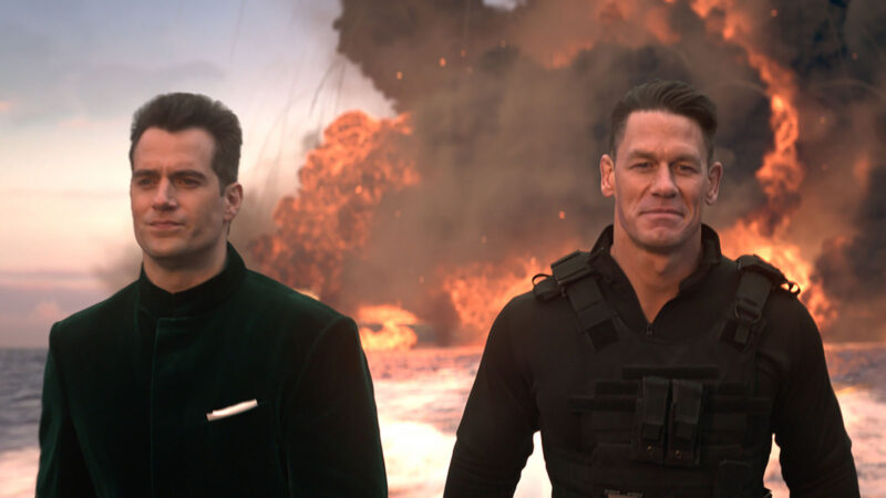 Like all good action movies, Argylle makes sure its characters don’t look at explosions. Image © Apple 