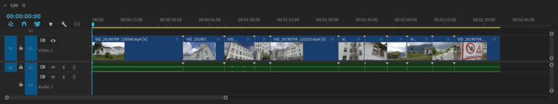 Clips inserted from Premiere Pro Bin to Timeline