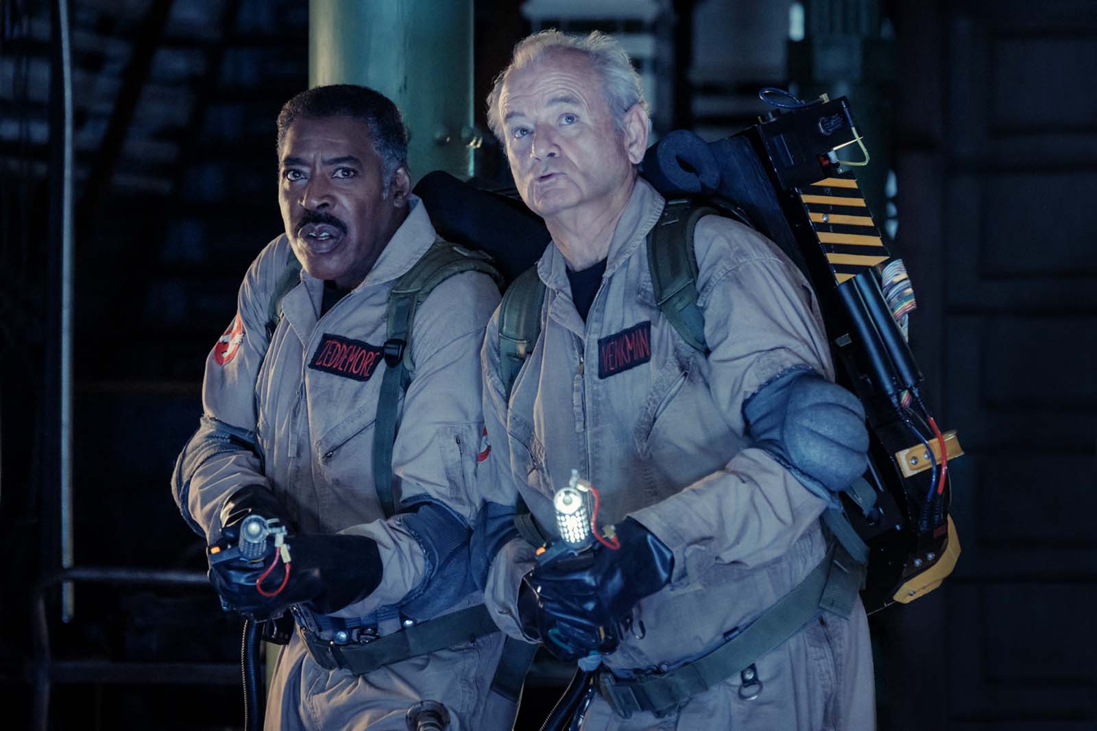 Ghostbusters: Frozen Empire sees the return of classic Ghostbusters characters like Peter Venkman and Winston Zeddemore. Image © Sony Pictures Entertainment