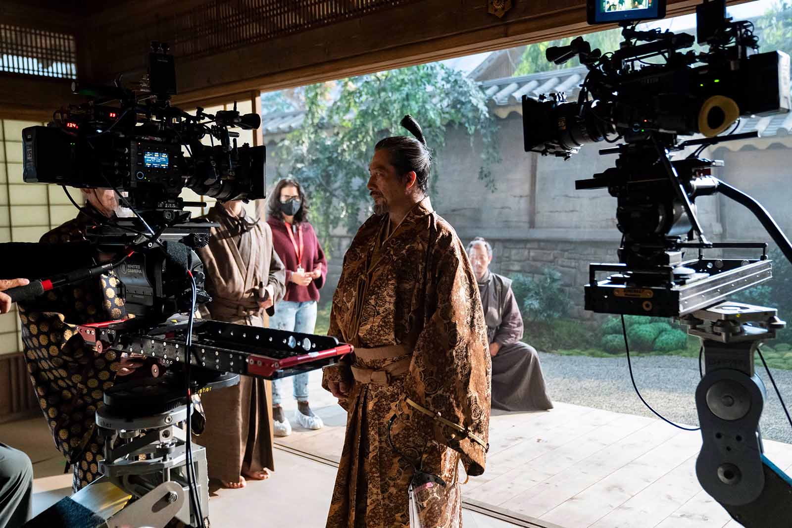 Hiroyuki Sanada on the set of FX’s Shogun. Image © FX