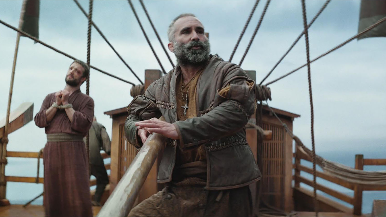 Nestor Carbonell plays Vasco, a Portuguese captain who befriends Blackthorne even though their countries and religions are at war Image © FX