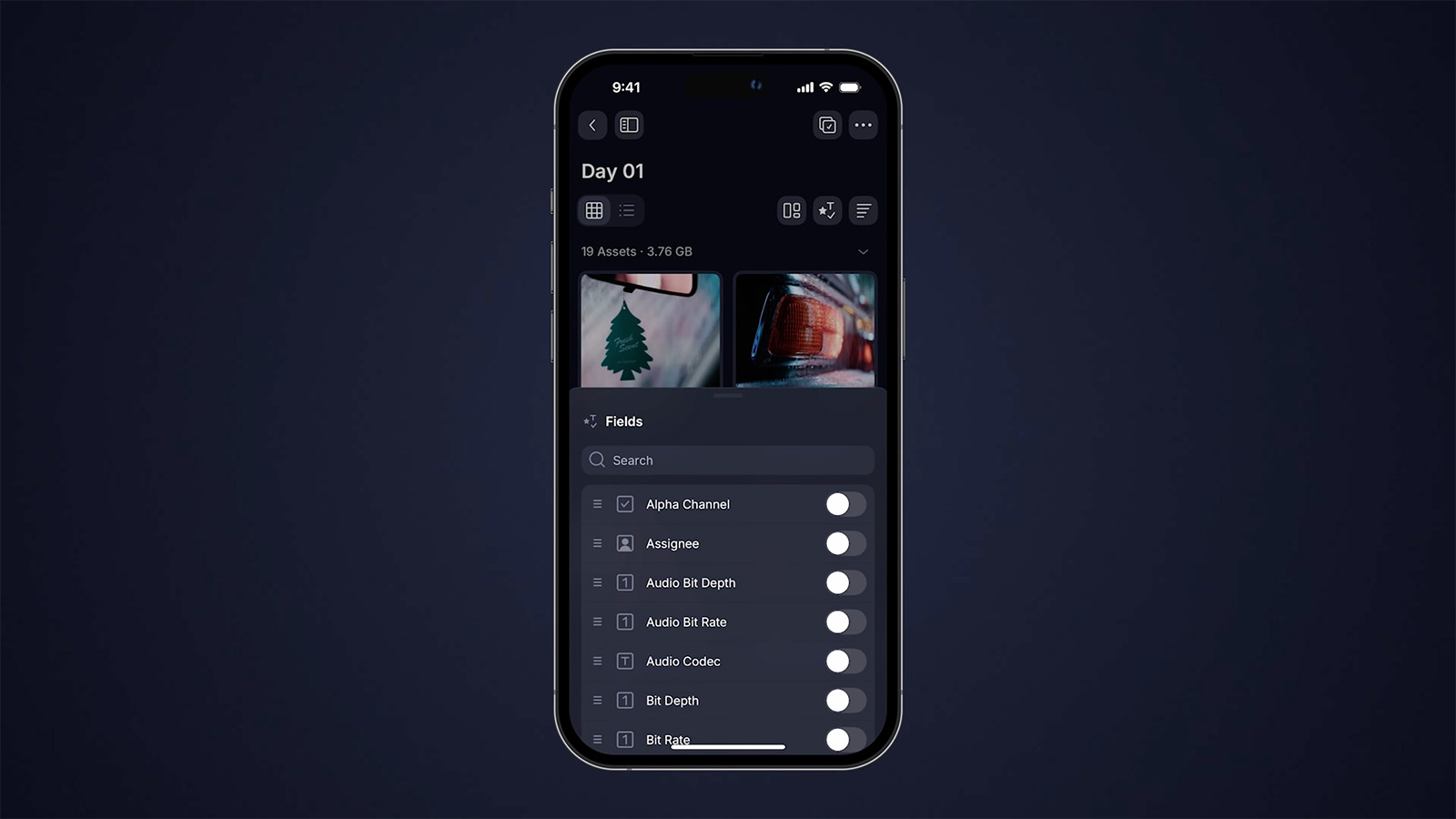 …while the Fields menu lets you choose and organize which Fields you want to see.