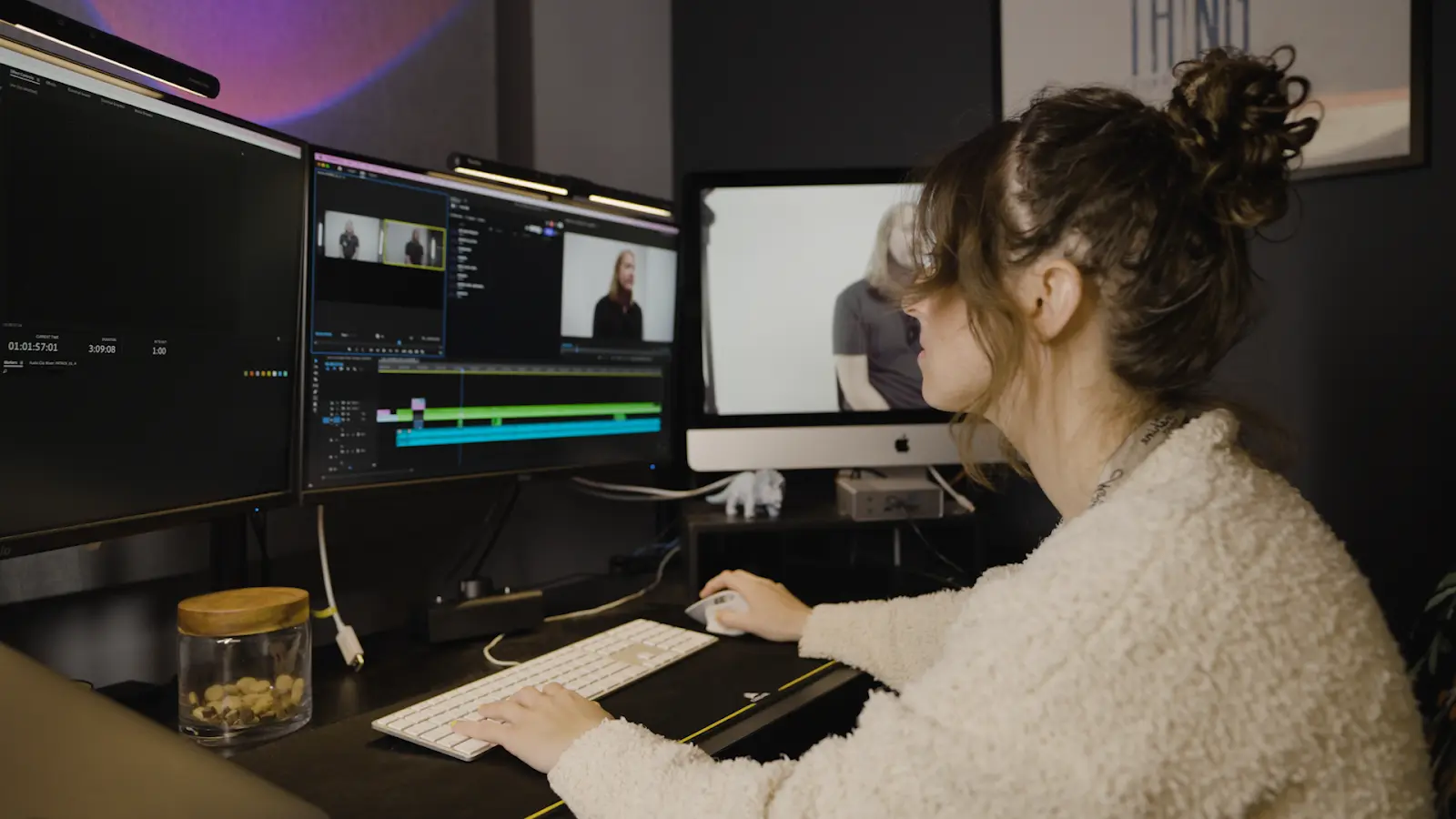 Editor Kristina Kromer at work at her editing station. Image Source: MPI Original Films / BET+