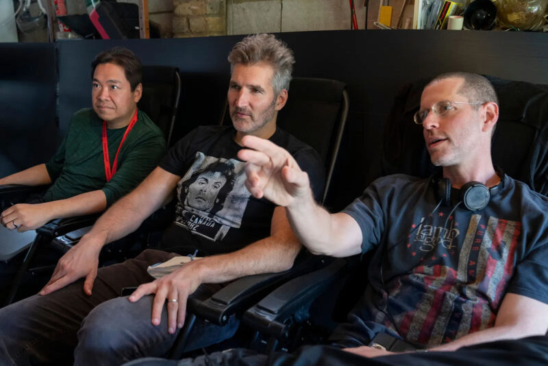 3 Body Problem creators Alexander Woo, David Benioff, and D.B. Weiss. Image © Netflix