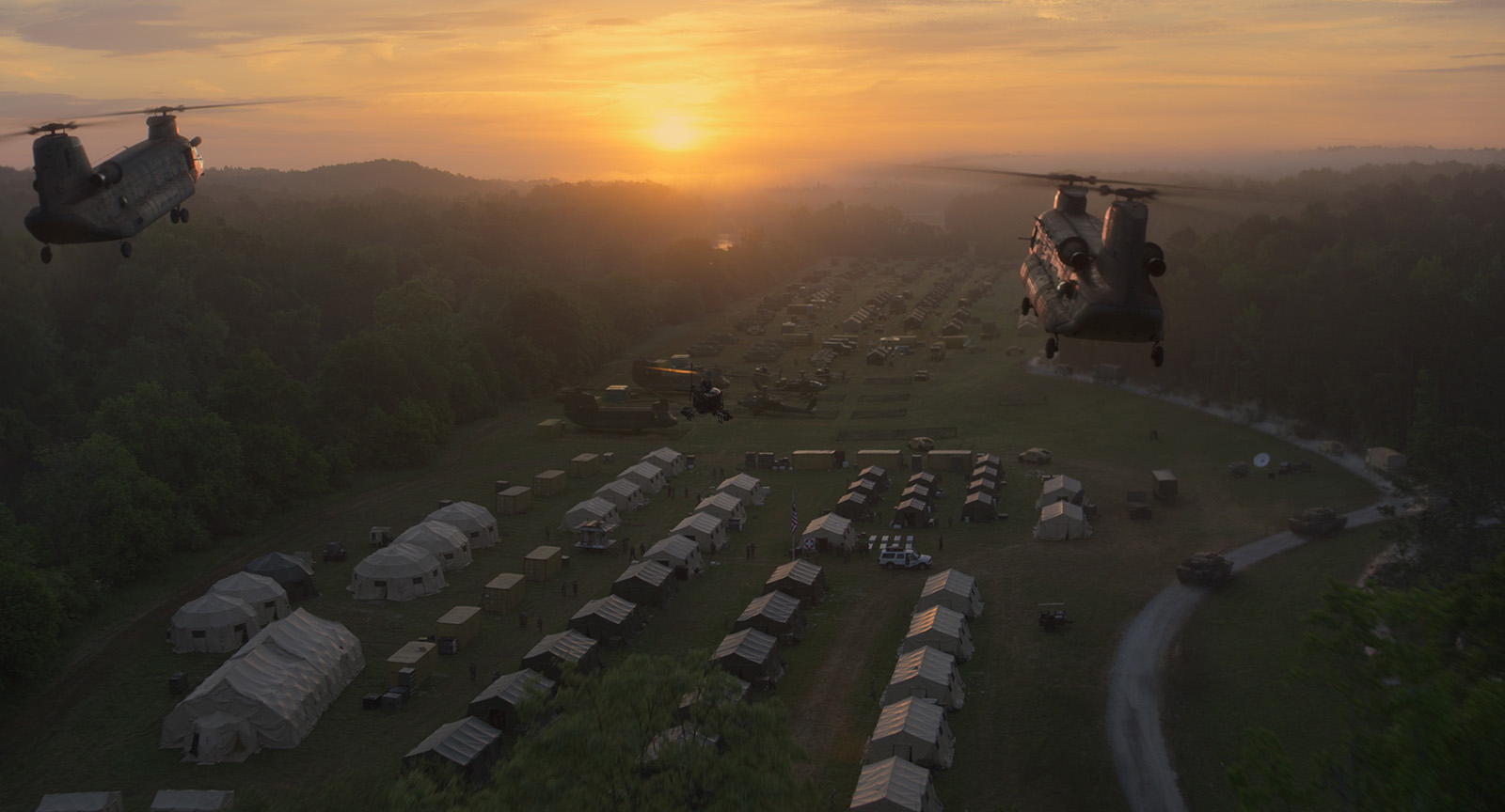 Civil War was released on April 12, 2024, exactly 163 years after the real American Civil War began. Image © A24