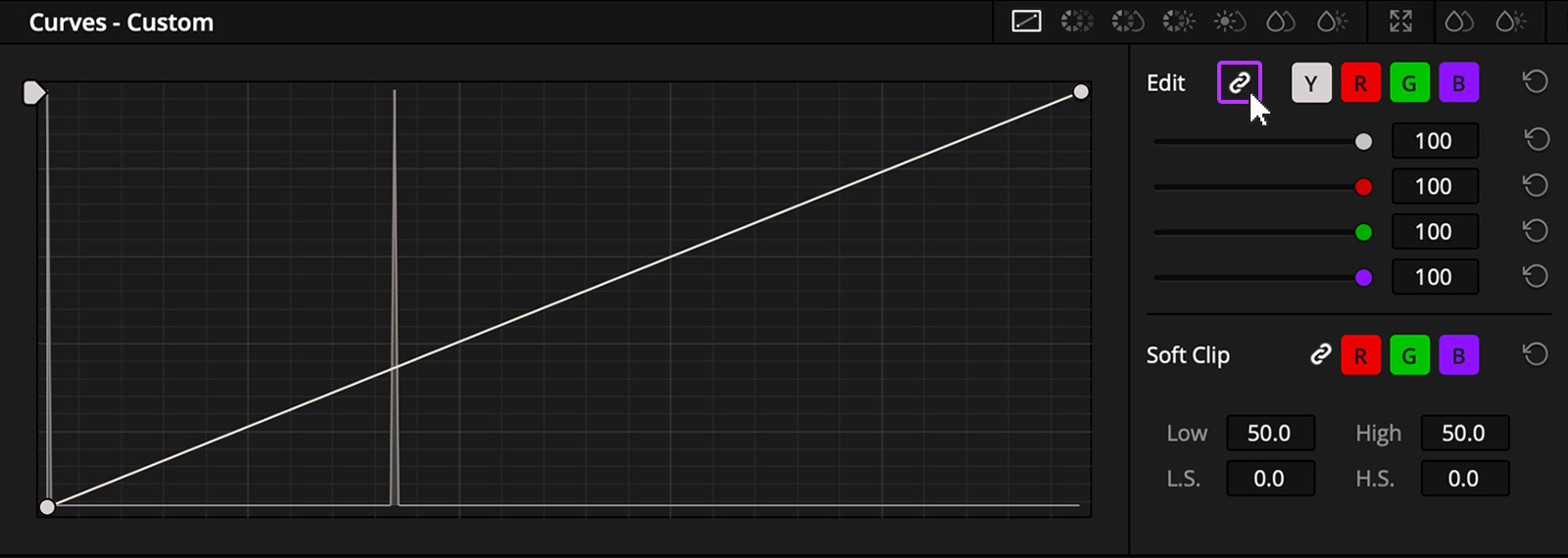 ...then go to Custom Curves and gang the channels.