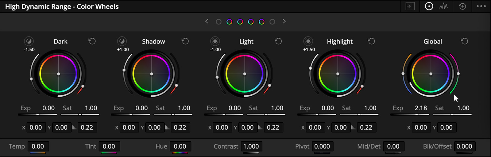 The HDR palette applies linear gain to the image.
