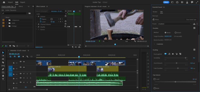 I made a few adjustments. Note that I set the Fade Position to 5, to ensure that the fade is in progress when he starts and stops speaking. Setting it to 0 often creates a feeling of halting the story.