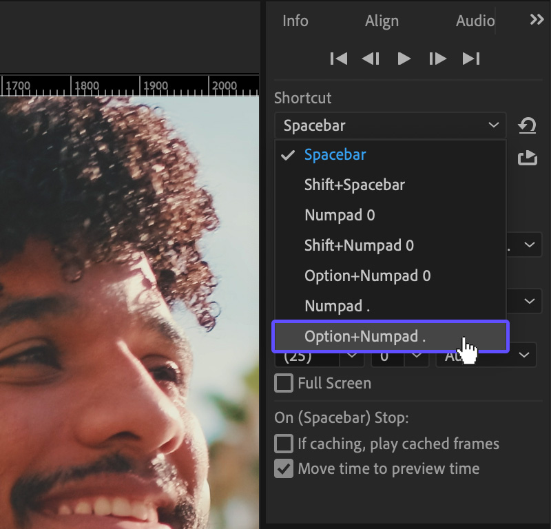 Faster After Effects previews start with the Preview panel