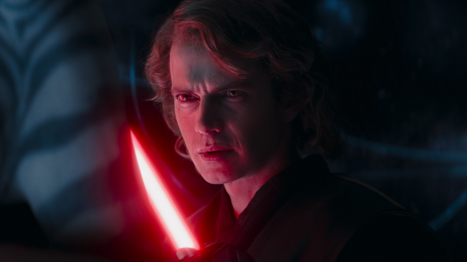 It takes a master and an apprentice… Star Wars alumni Hayden Christensen returns as Anakin Skywalker in Ahsoka. Image © Disney